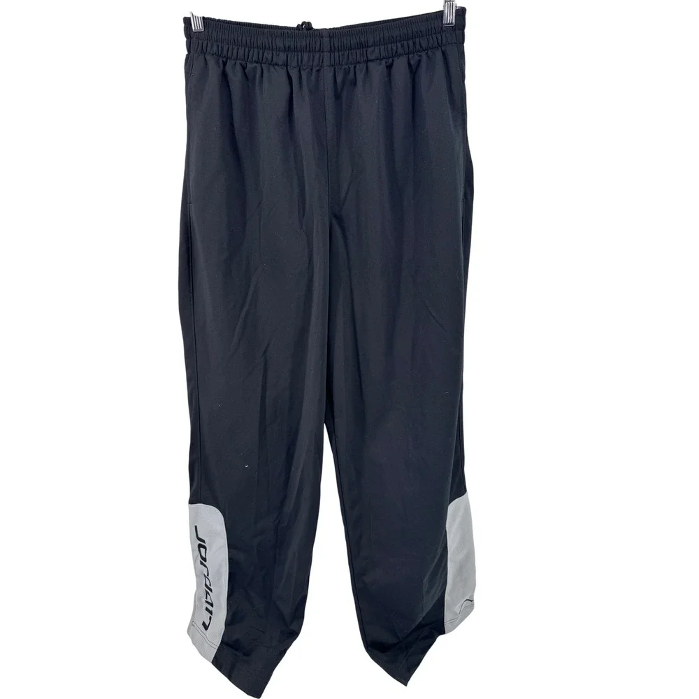Vintage Nike Jordan Track Pants Joggers‎ XXL Black Gray  Athletic Zip Ankle Men